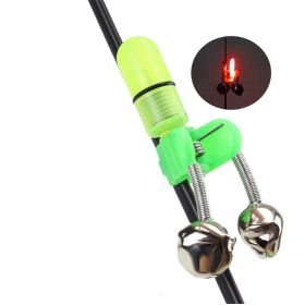 Goture 20pcs/10pcs Portable LED Night Fishing Rod Alarm Bell With Dual Ring Bells (Color: red lights)