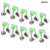 10pcs Fishing Bite Alarms Fishing Rod Bell Rod Clamp Tip Clip Bells Ring; Green ABS Fishing Accessory