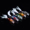 5pcs Fishing Lures With Leather; Artificial Hard Crankbait With 3D Eyes For Freshwater And Saltwater