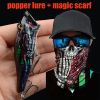 1pc Popper Lure Skull Fishing Lure Artificial Bait + 1pc Mask Magic Scarf Headband Balaclavas