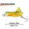 Fishing Bionic Grasshopper Lure; Wobbler Hard Bait For Freshwater 3g/0.11oz 35mm/1.38in