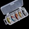 5pcs Fishing Lures With Leather; Artificial Hard Crankbait With 3D Eyes For Freshwater And Saltwater